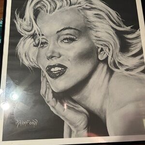 Marilyn Monroe Charcoal Painting Print by Bradford John Salamon